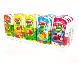 Сахарное драже СВИТ ХИТ ТРОПИКС  ассорти 12 гр.  1/30шт/24бл.  ТМ Канди Клаб