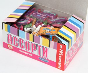 Жевательная резинка АССОРТИ 2,5 гр. Kartel 1/120шт/10бл.