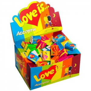 Жевательная резинка LOVE IS АССОРТИ 4,2 гр   1/100шт/20бл.