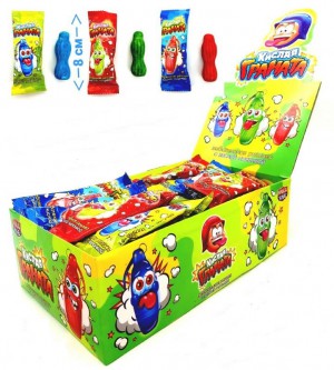 Жевательная резинка с кислой начинкой КИСЛАЯ ГРАНАТА 14 гр.  1/24шт/18бл.  Канди Клаб