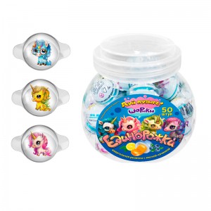 Жевательная резинка ДУЙ ПУЗЫРЬ. ШАРИКИ ЕДИНОРОЖКИ с кислой начинкой 10 гр. 1/50шт/12бл.