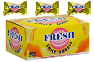 Жевательная резинка FRESH SMILE BUBBLE со вкусом Дыни 3 гр. 1/100шт/20бл. K-ARTEL