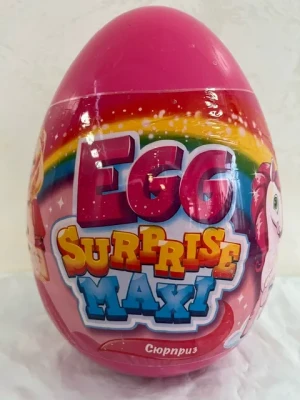 Пластиковое яйцо Супергигант EGG SUPRISE MAXI для Девочек с большими игрушками 260 гр. Размер яйца 25х19 см.