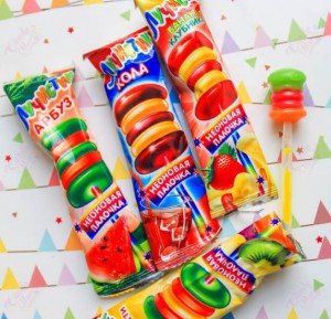 Карамель на неоновой палочке "Лучистик" ассорти двойной вкус 10 гр  1/30шт/12бл.  Канди Клаб