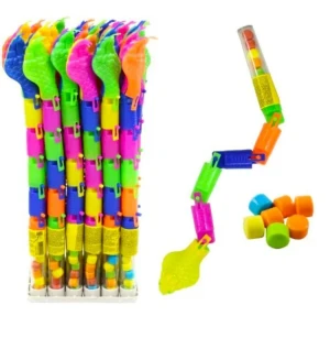 Сахарное драже Канди Клаб в тубе с игрушкой ЗМЕЙКА 2 гр.  1/30шт/12бл.