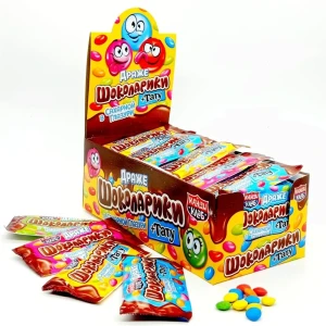 Драже в сахарной глазури с тату ШОКОЛАРИКИ 12 гр.  1/50шт/12бл.  Канди Клаб