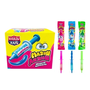 Жидкая карамель МАЗНИ ЛИЗНИ. УКОЛЬЧИК ПРИКОЛЬЧИК 8 гр.  1/30шт/12бл.  Канди Клаб