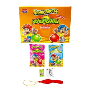 Взрывная карамель с игрушкой и тату ПРИКОЛИСТЫ. ВЫШИБАЛЫ 1 гр. 1/30шт/12бл. Канди Клаб