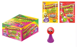 Взрывная карамель с игрушкой и тату  ПРИКОЛИСТЫ. ВОЛАН ПОПРЫГУН 1 гр.  1/30шт/12бл.  Канди Клаб