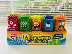 Жидкая карамель МОНСТРИКИ КУДРЯШКИ ассорти 8 гр.  1/30шт/12бл.  ТМ Канди Клаб