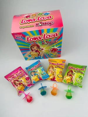 Карамель LOVA LOVA Кольцо Лова Лова Кольцо ассорти 8 гр.  1/30шт/12бл. ТМ Канди Клаб