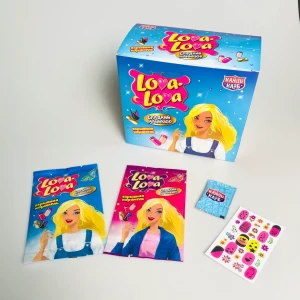 Взрывная карамель СЛАДКИЙ МАНИКЮР LOVA-LOVA ЛОВА-ЛОВА 1 гр. + наклейки на ногти. ТМ Канди Клаб  1/48шт/12бл.