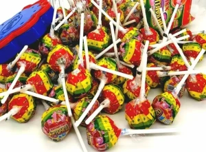 Карамель на палочке с жевательной резинкой ЛИЗУНЕЦ XXL 24 гр.  1/100шт/6бл.