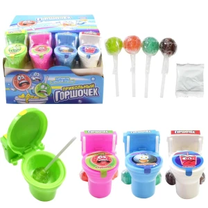 Карамель с кислой пудрой "Прикольный горшочек", ассорти 15 гр.   1/24шт/12бл.    Канди Клаб