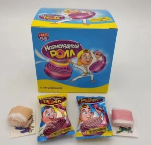 Мармелад МАРМЕЛАДНЫЙ РОЛЛ с татуировкой 12 гр.  1/36шт/12бл. ТМ Канди Клаб