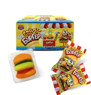 Мармелад "Crazy БУРГЕР" 10 гр.  1/48шт/12бл.  Канди Клаб