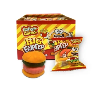 Мармелад  «CRAZY GUMMY. BIG Бургер» 18 гр.  1/36шт/12бл. Канди Клаб