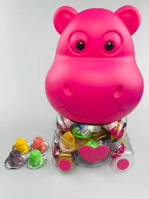 Десерт желейный "Канди клаб" ассорти (с изображением бегемотика) 13 гр.  размер 30х25х20 см 1/100шт/6бл.