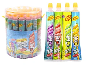 Десерт желейный "Зубная  паста" ассорти 55 мл. 1/30шт/8бл.  Канди Мастер