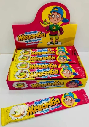 Жевательная конфета ХУЛИГАНСКАЯ ЖЕВАМБА Тутти-Фрутти 12 гр 1/24шт/24бл. Канди Клаб