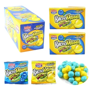 Жевательные конфеты Кисломания дабл фрукт Голубика и Дыня 14 гр 1/30шт/12бл. Канди Клаб