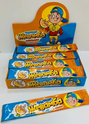 Жевательная конфета ХУЛИГАНСКАЯ ЖЕВАМБА апельсин 12 гр 1/24шт/24бл. Канди Клаб