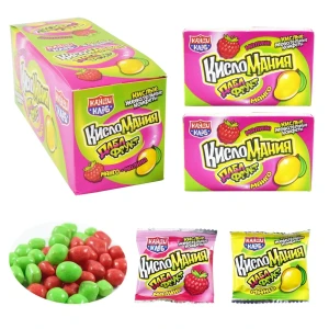 Жевательные конфеты Кисломания дабл фрукт малина и манго 14 гр 1/30шт/12бл. Канди Клаб