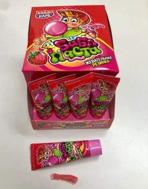 Жидкая жевательная резинка БАБЛ ПАСТА со вкусом Клубники 20 гр. 1/24шт/12бл. Канди Клаб