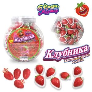 Жевательная резинка КЛУБНИКА с Джемом 13 гр.  1/50шт/12бл. ТМ Канди Мастер