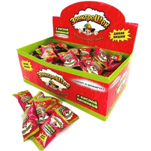 Жевательная резинка "Электрошок" 3,5 гр. со вкусом вишни  1/100шт/20бл. ТМ Холодок