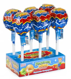 Карамель на палочке ЛЕДЕНЕЦ MAXI+2 сюрприза для мальчиков 108 гр.