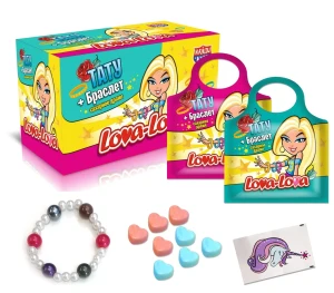 Сахарное драже LOVA-LOVA ЛОВА-ЛОВА с браслетом и тату 3 гр.  1/30шт/12бл.  Канди Клаб