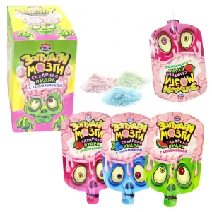 Сахарная пудра ЗАПУДРИ МОЗГИ с соломинкой 12 гр.  1/36шт/12бл.  Канди Клаб