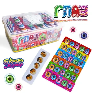 Печенье с шоколадной пастой ГЛАЗ 10 гр. 1/50шт/12бл.  ТМ Канди Мастер