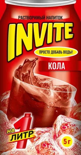 Растворимый напиток Invite Инвайт Кола 5 гр.  1/24шт/8бл. Клаб Клаб