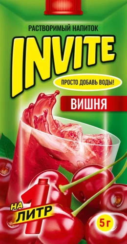 Растворимый напиток Invite Инвайт Вишня 5 гр.  1/24шт/8бл. Клаб Клаб