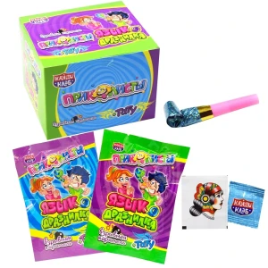 Взрывная карамель с игрушкой и тату ПРИКОЛИСТЫ ЯЗЫК ДРАЗНИЛКА 1 гр. 1/30шт/12бл Канди Клаб