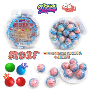 Жевательная резинка с джемом МОЗГ  13 гр.  1/50шт/12бл. ТМ Канди Мастер