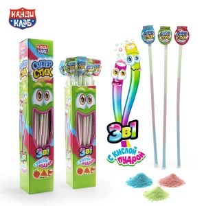 Соломка с кислой пудрой СУПЕР СТИК 12гр.  1/48шт/12бл.  Канди Клаб