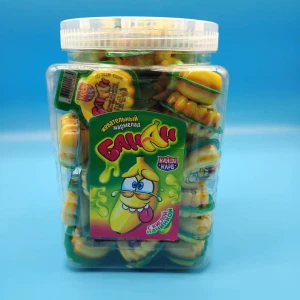 Мармелад с кислой начинкой БАНАН 12 гр.  1/50шт/12бл.  Канди Клаб