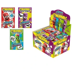 Мягкая карамель - Сладкие палочки с тату СТИКИМИКС 5 гр.  1/40шт/12бл.   FunCandyLab