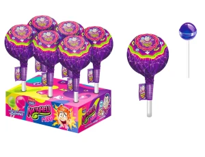 Карамель на палочке в наборе с подарком ЛИЗУНЕЦ MAXI МАКСИ СЛАСТИ УЖАСТИ 112 гр.  Канди Клаб