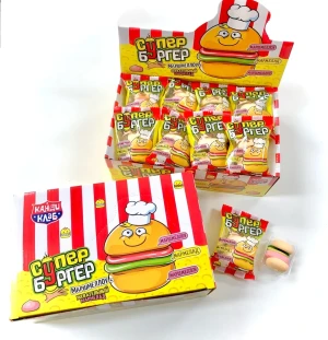 Маршмеллоу с мармеладом СУПЕР БУРГЕР 15 гр.  1/24шт/12бл. Канди Клаб