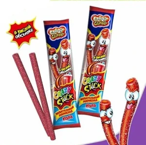 Мармелад в кислой обсыпке CRAZY GUMMY CRAZY STICK 20 гр. вкус Кола 1/24шт/12бл. Канди Клаб
