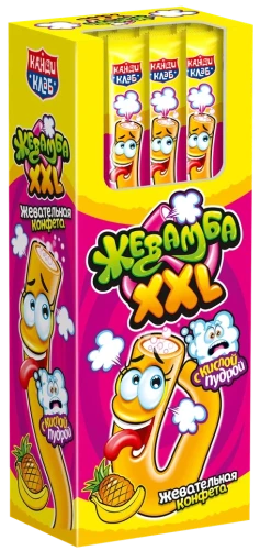 Жевательные конфеты с кислой пудрой ЖЕВАМБА XXL Тутти-Фрутти 15 гр. 1/30шт/12бл. Канди Клаб
