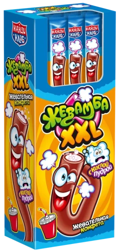 Жевательные конфеты с кислой пудрой ЖЕВАМБА XXL Кола 15 гр. 1/30шт/12бл. Канди Клаб