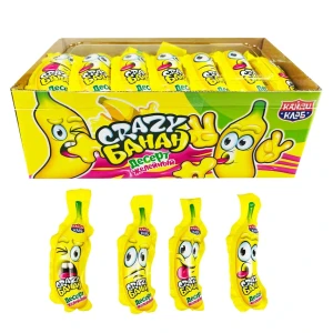 Десерт желейный CRAZY БАНАН 60 гр.  1/20шт/12бл.  Канди Клаб