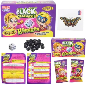 Жевательные конфеты BLACK ЧЕЛЕНДЖ ФАНТЫ КОМАНДА с тату 15 гр.  1/24шт/12бл.  Канди Клаб