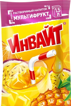 Растворимый напиток INVITE ИНВАЙТ Мультифрукт 12 гр.  1/24шт/6бл. Канди Клаб