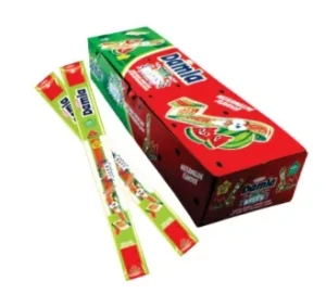 Мармелад DAMLA Дамла кислые ремешки 60 см. 15 гр.  со вкусом Арбуза  1/72шт/6бл.  TAYASH  № 1753